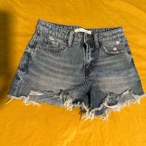 Altar'd State Blue Distressed Jean Shorts